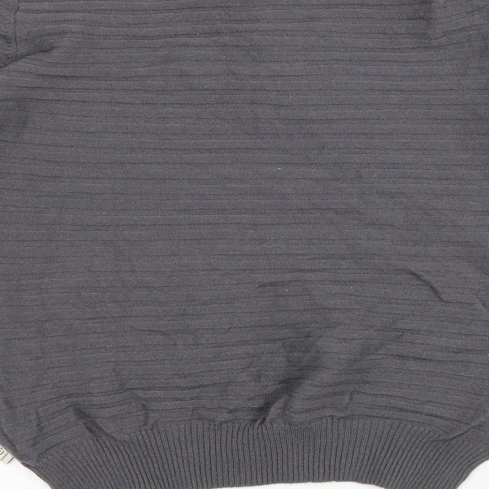 Cerruti Mens Grey Wool Polo Size S Collared Button