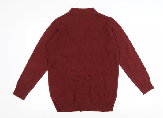 Damart Womens Red V-Neck Acrylic Cardigan Jumper Size 12