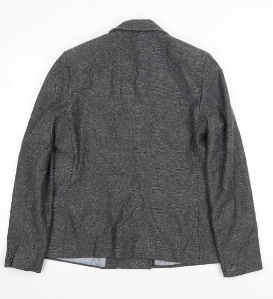 NEXT Womens Grey Cotton Jacket Blazer Size 14