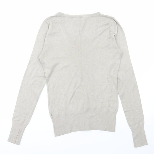 George Womens Beige Scoop Neck Viscose Pullover Jumper Size 10