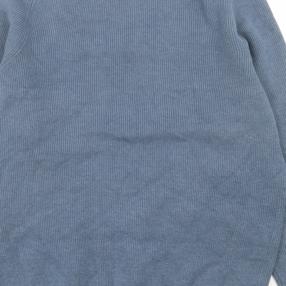 Marks and Spencer Mens Blue Crew Neck Polyester Pullover Jumper Size M