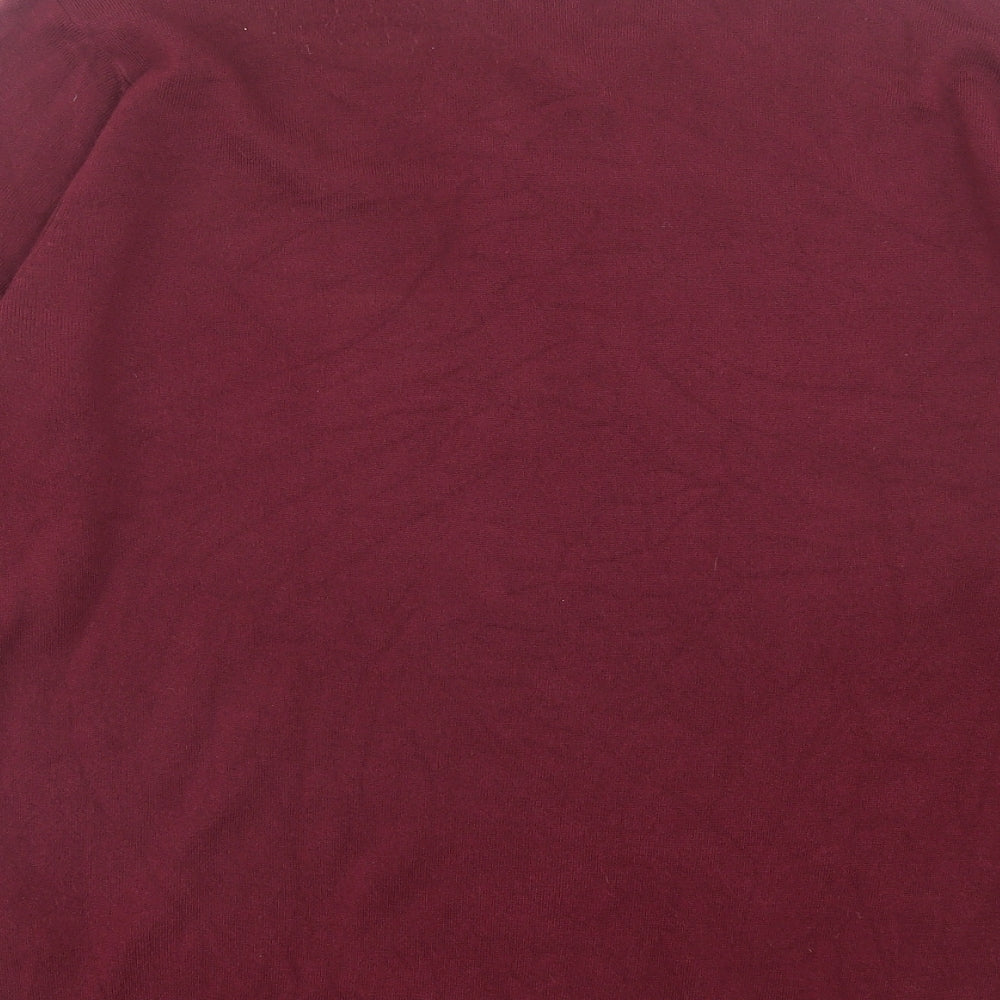 Debenhams Mens Purple V-Neck Acrylic Pullover Jumper Size L