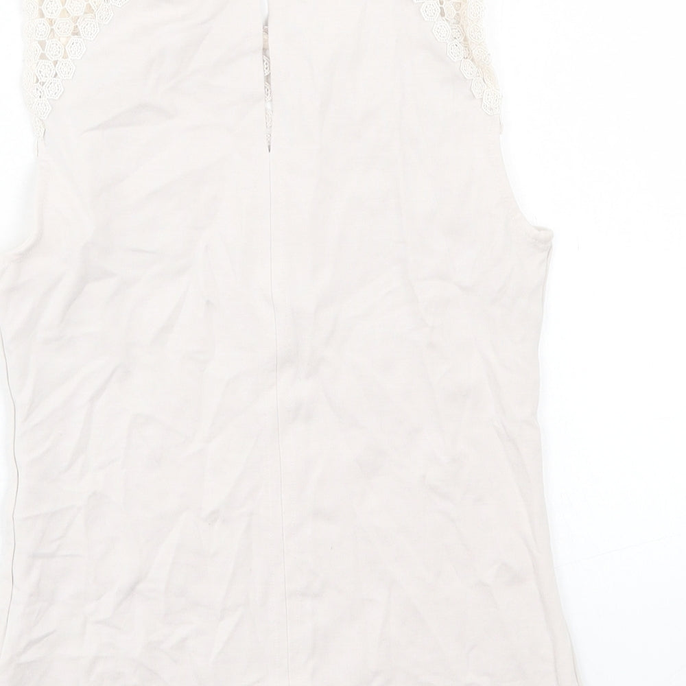 Womens UK Size XS H&M Beige Basic Tank