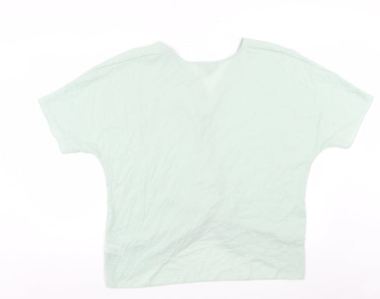 Primark Womens Green Polyester Basic T-Shirt Size 18 V-Neck