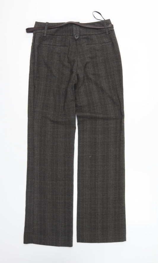 NEXT Mens Green Plaid Polyester Trousers Size 60 L28 in Regular Button