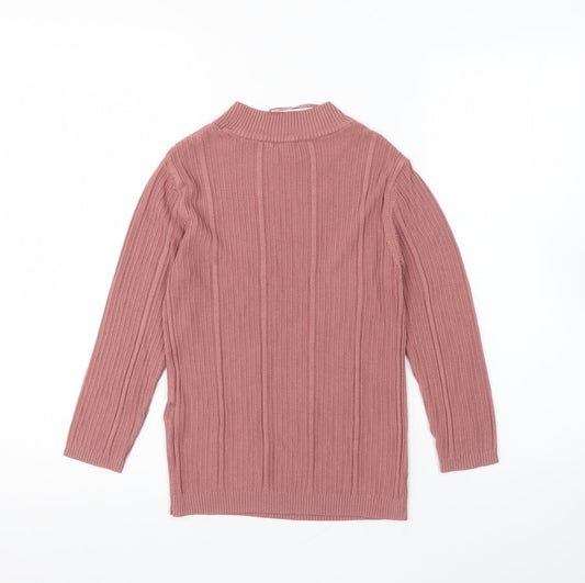 Peacocks Womens Pink Crew Neck Viscose Pullover Jumper Size 8