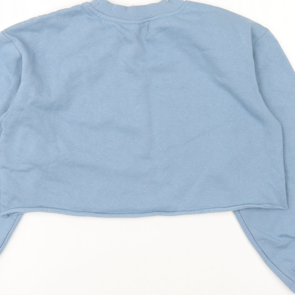 Divided Womens Blue Cotton Pullover Sweatshirt Size XS Pullover - Cropped.