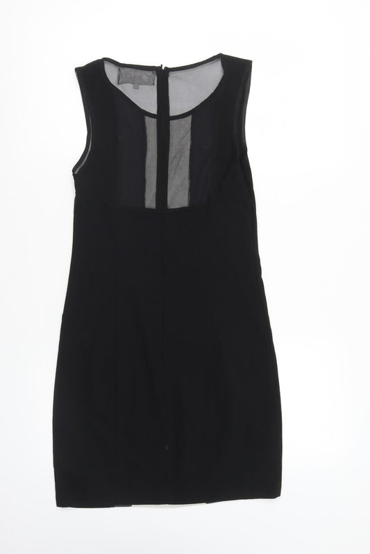 PARISIAN SIGNATURE Womens Black Cotton Bodycon Size M Round Neck Zip