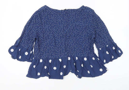 Womens UK Size 12 New Look Blue Basic Blouse
