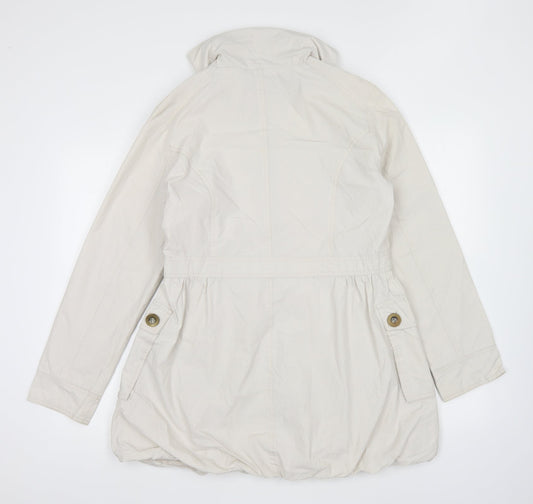 New Look Womens Beige Trench Coat Coat Size 12 Zip