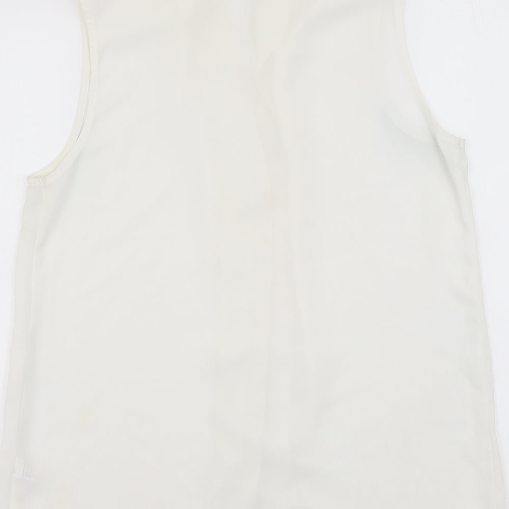 Womens UK Size 10 M&Co White Basic Button-Up