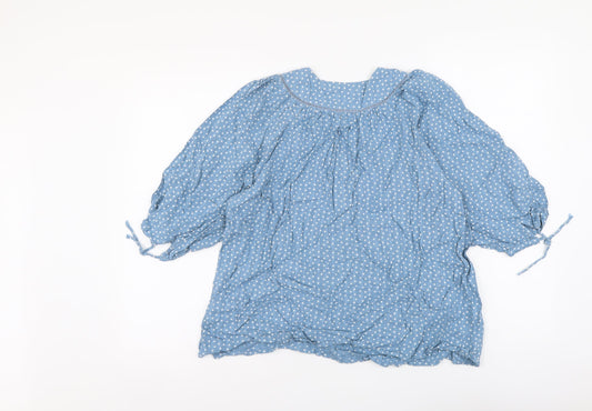 Womens UK Size 8 NEXT Blue Basic Blouse