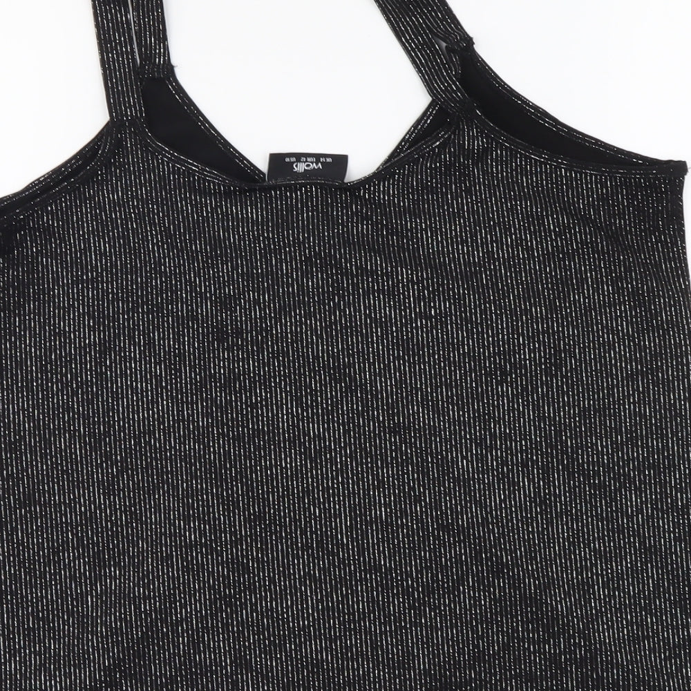 Womens UK Size 14 Wallis Black Basic Tank