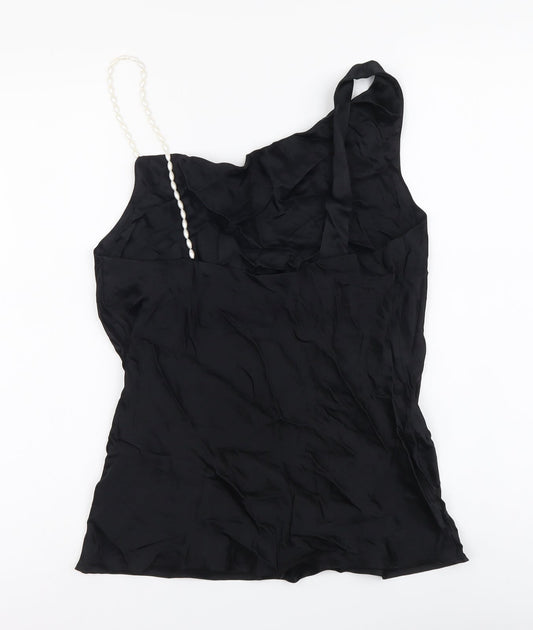 Womens UK Size S Zara Black Basic Blouse