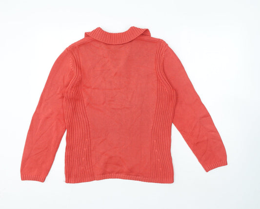 Gerry Weber Womens Pink Collared Polyacrylate Fibre Pullover Jumper Size M