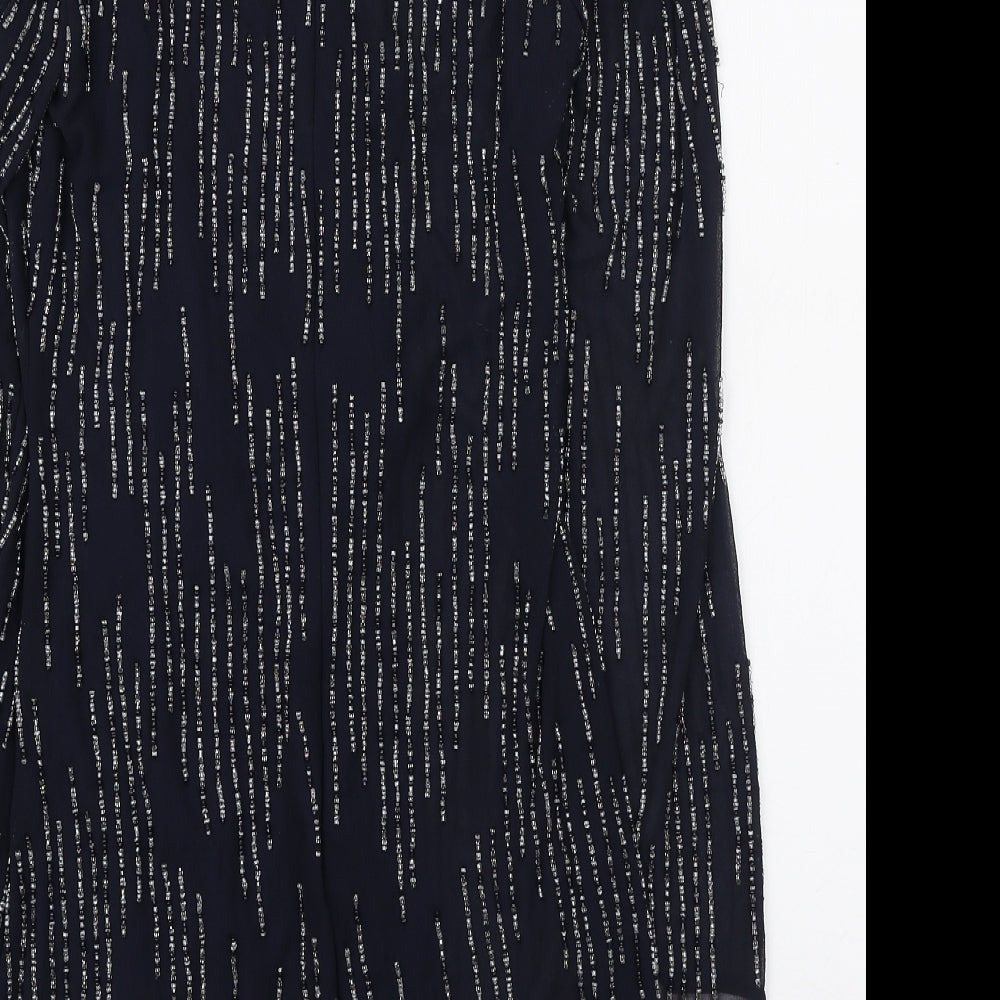 Ruby Ray Womens Blue Polyester Mini Size 10 Round Neck Zip