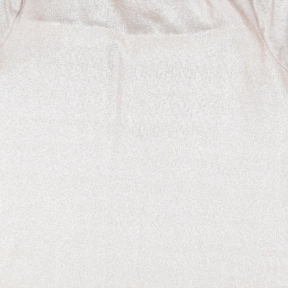 Julipa Womens Gold Polyamide Basic Blouse Size 16 Round Neck