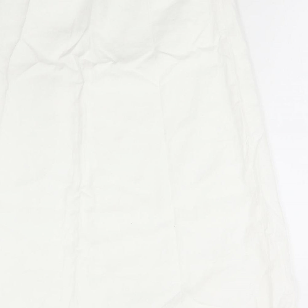 Marks and Spencer Womens White Polyester A-Line Skirt Size 30 in Zip