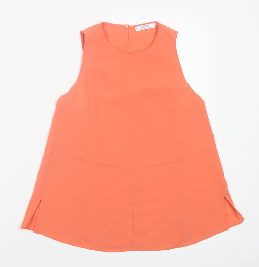 Womens UK Size XS Mango Orange Basic Tank