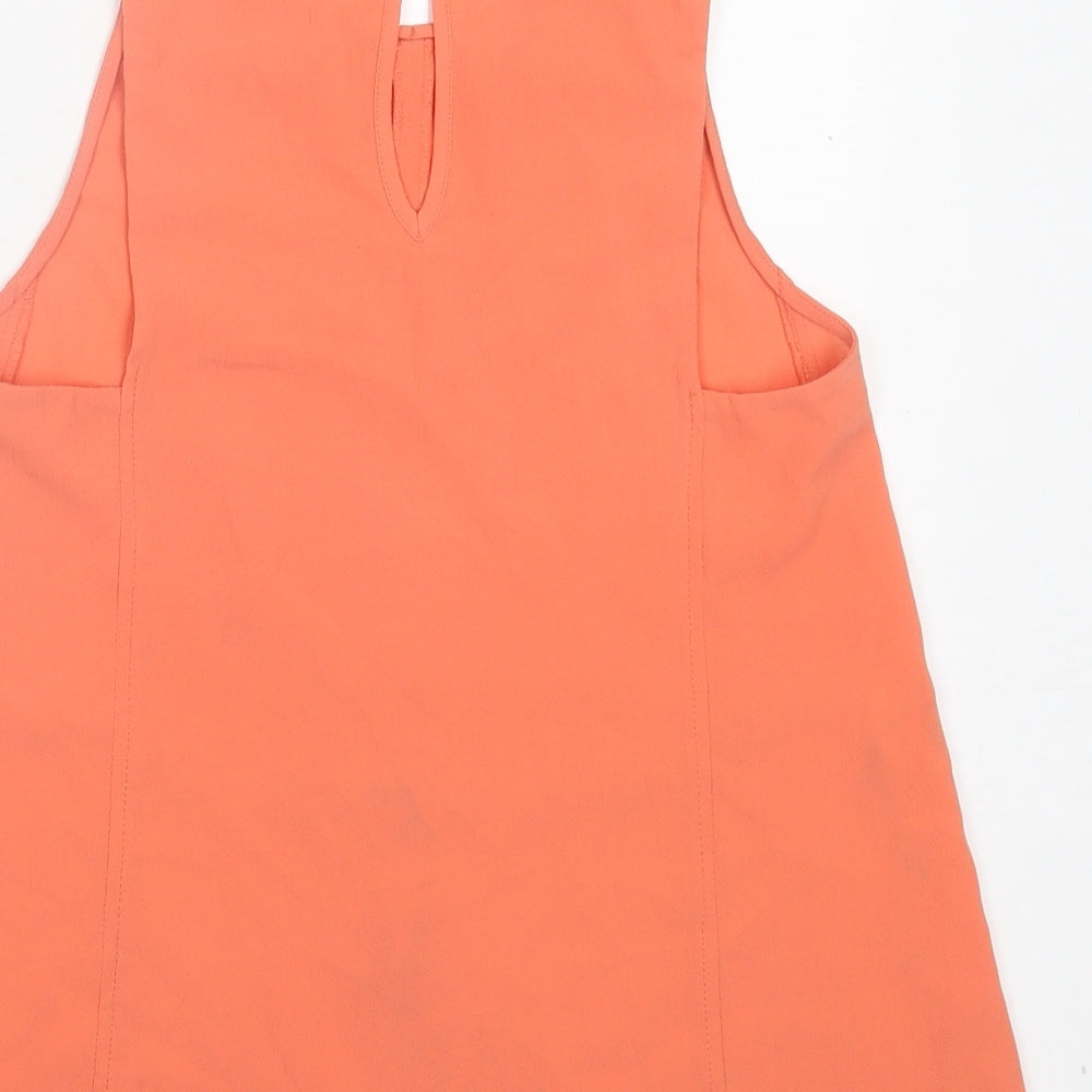 Womens UK Size XS Mango Orange Basic Tank