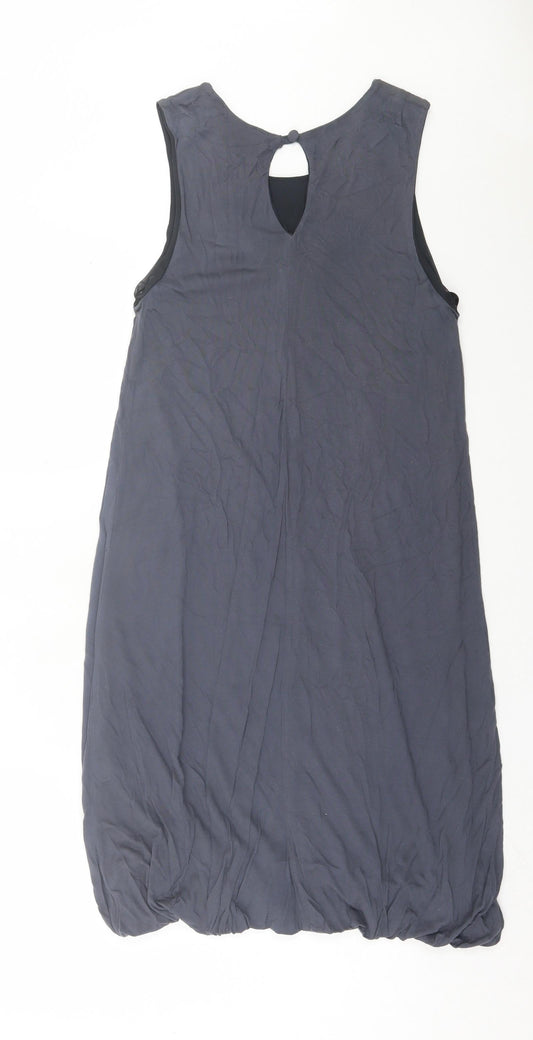 Dorothy Perkins Womens Grey Viscose Tank Dress Size 10 Scoop Neck Button