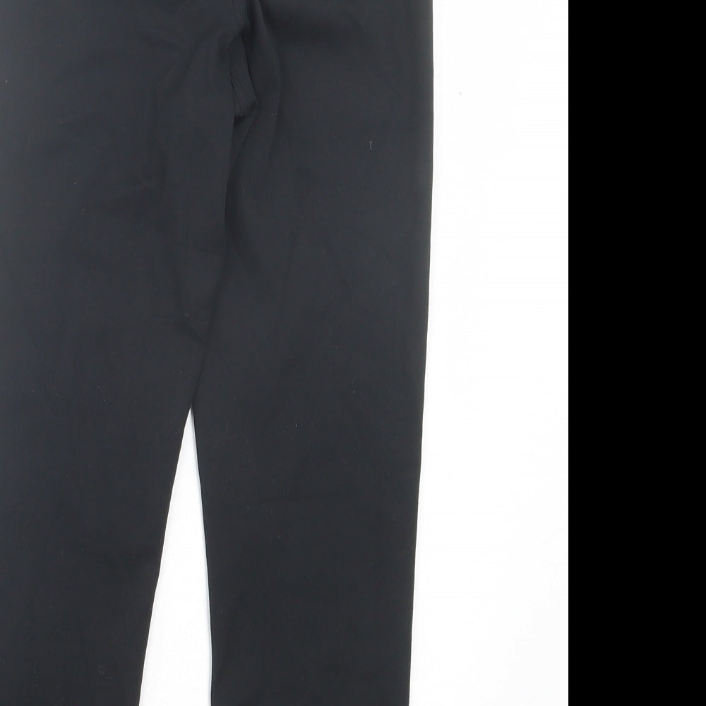 Marks and Spencer Womens Black Polyester Cropped Leggings Size 8 L19 in Regular Pullover