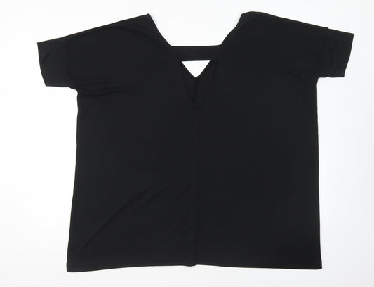 ASOS Womens Black Polyester Basic Blouse Size 8 V-Neck