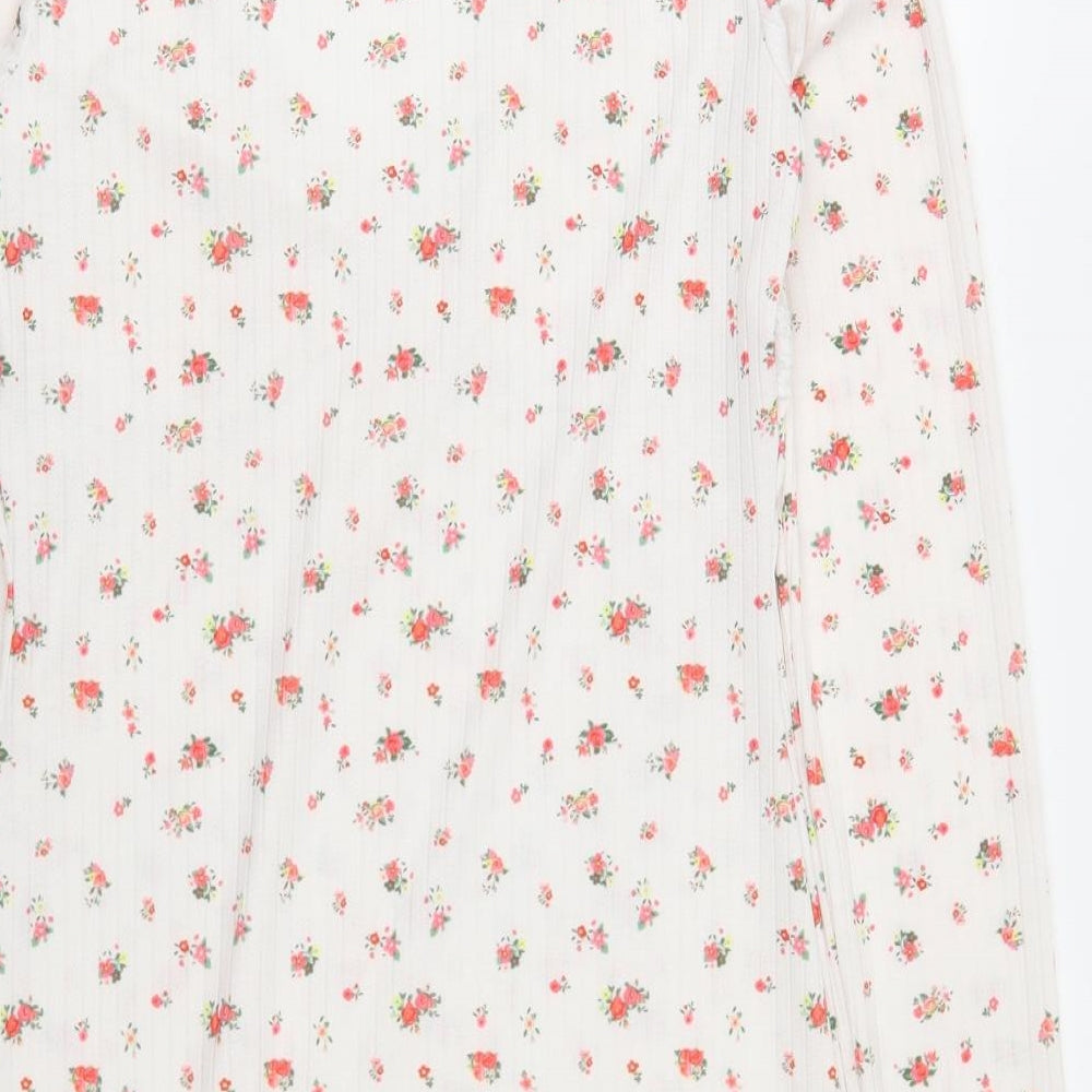 SheIn Womens Multicoloured Floral Polyester Bodycon Size L V-Neck Pullover - Lace Trim