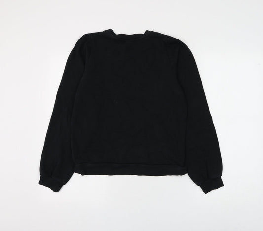 H&M Womens Black Polyester Pullover Sweatshirt Size S Pullover