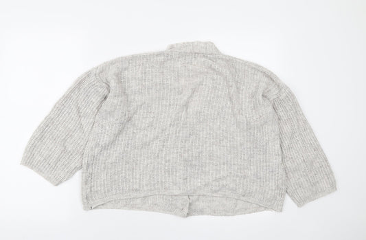 Luisa Ricci Womens Grey V-Neck Acrylic Cardigan Jumper Size L