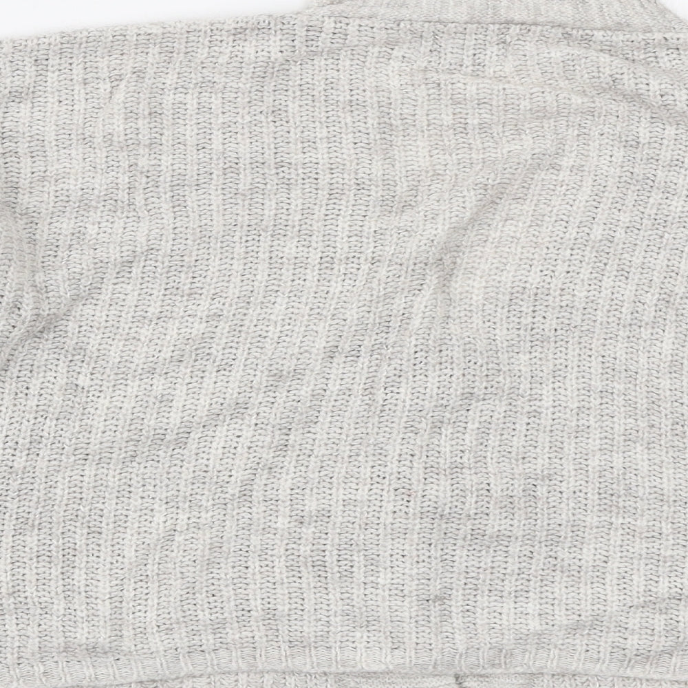 Luisa Ricci Womens Grey V-Neck Acrylic Cardigan Jumper Size L