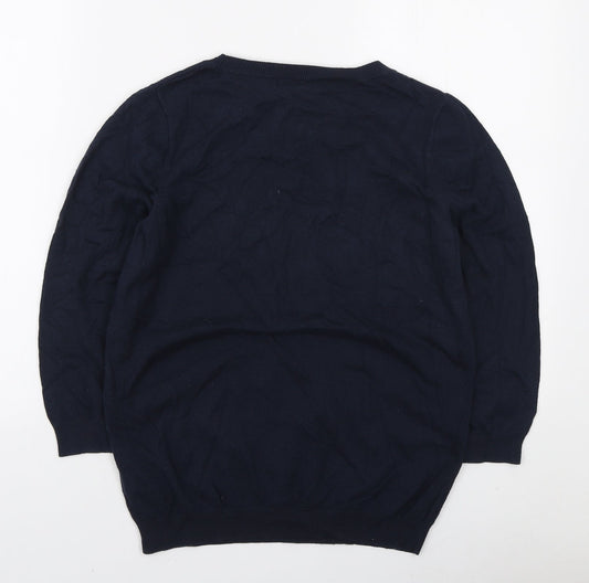 NEXT Womens Blue Round Neck Cotton Pullover Jumper Size 12
