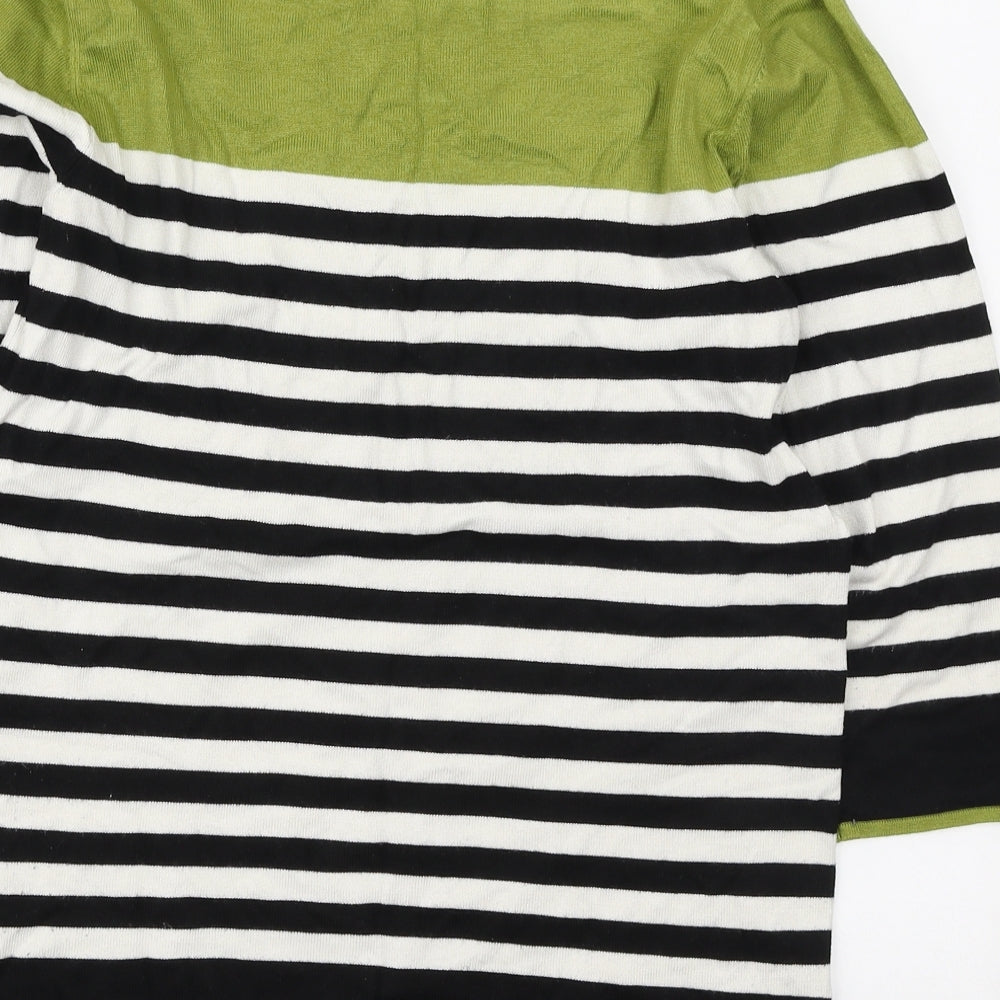 Autonomy Womens Multicoloured Square Neck Striped Viscose Pullover Jumper Size 14