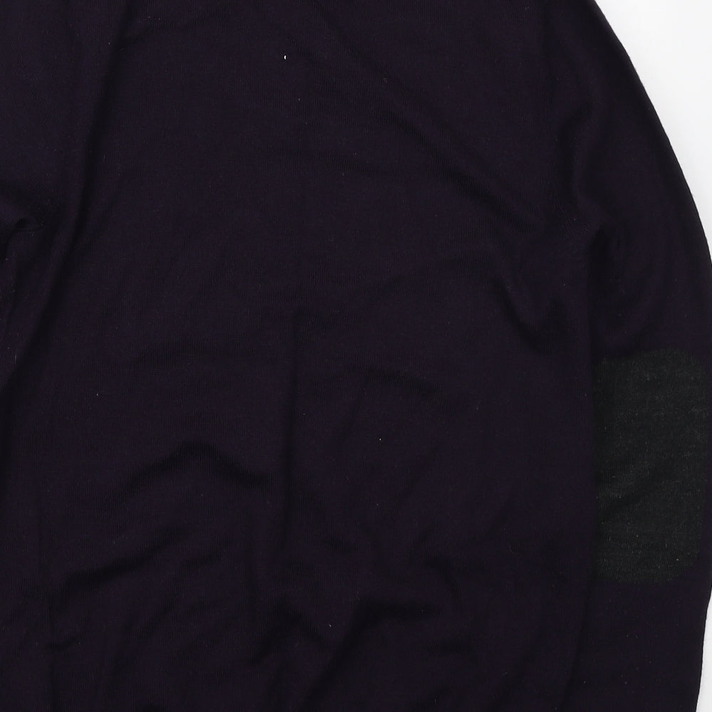 River Island Mens Purple Round Neck Acrylic Pullover Jumper Size M