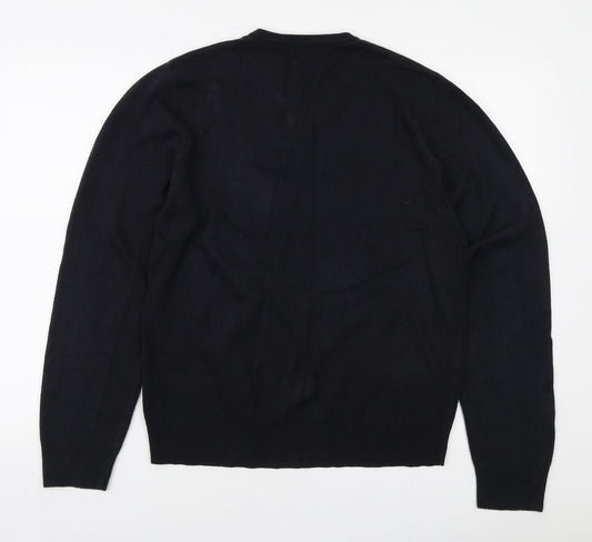 Marks and Spencer Mens Blue V-Neck Acrylic Pullover Jumper Size M