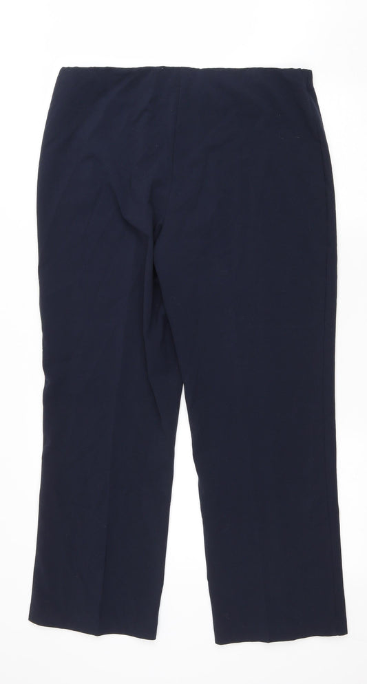 Autonomy Mens Blue Polyester Trousers Size 16 L28 in Regular Drawstring