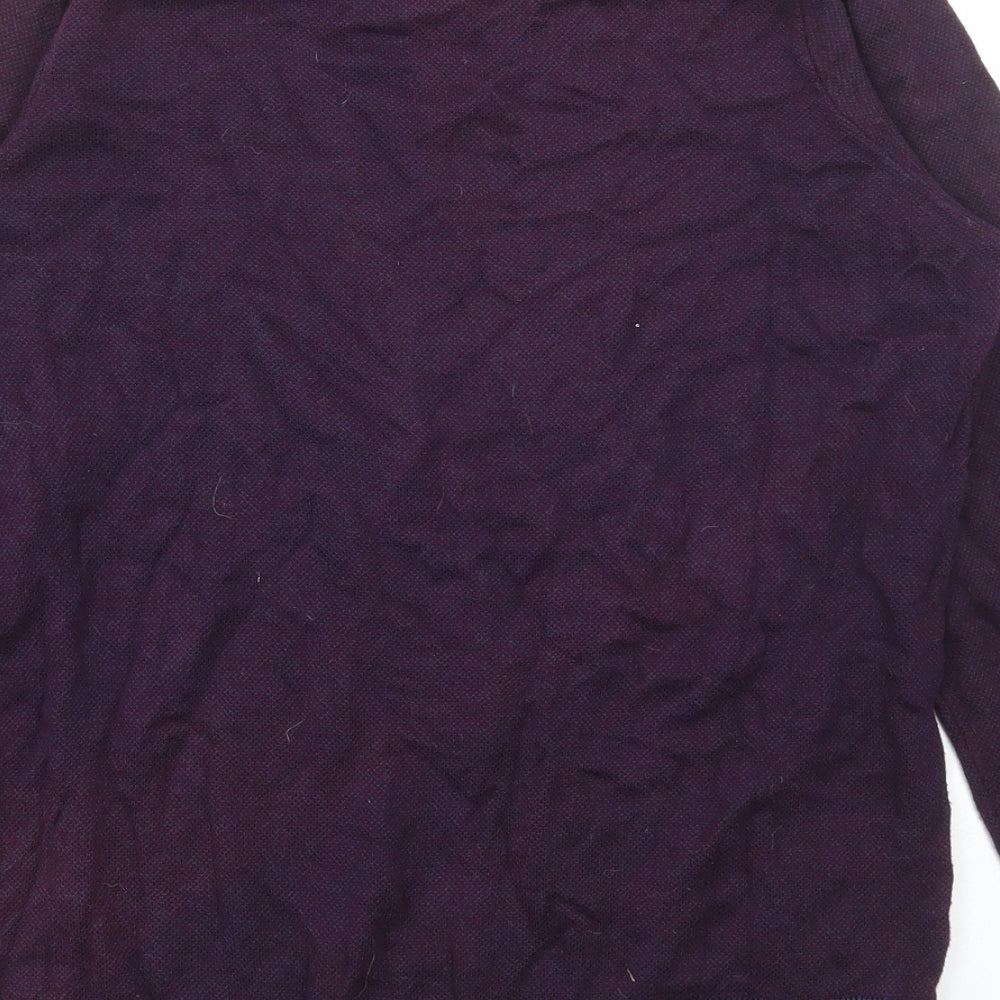 Marks and Spencer Mens Purple Round Neck Acrylic Pullover Jumper Size S