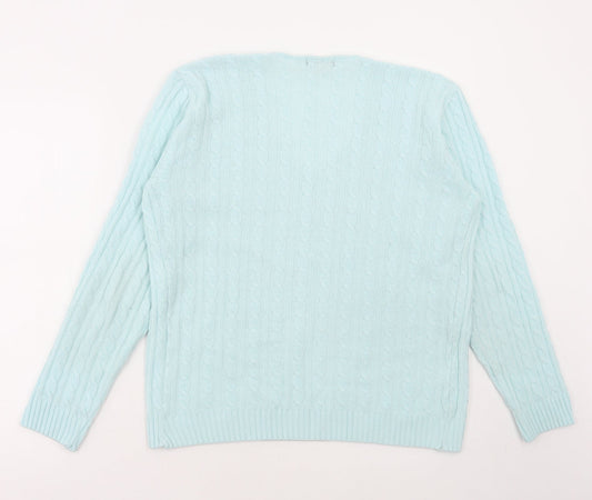 Womens UK Size L Pulse Blue Pullover Jumper