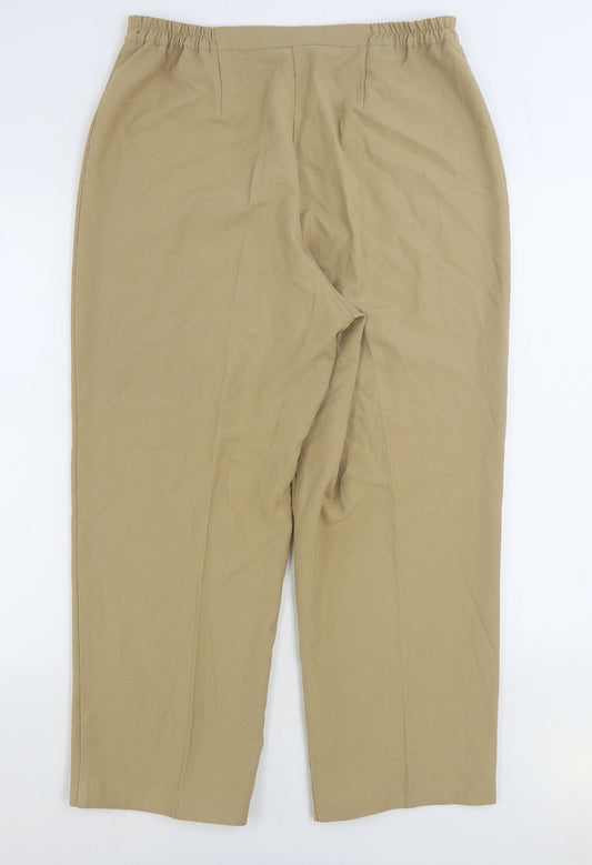 Classics Womens Brown Polyester Trousers Size 16 L27 in Regular Zip