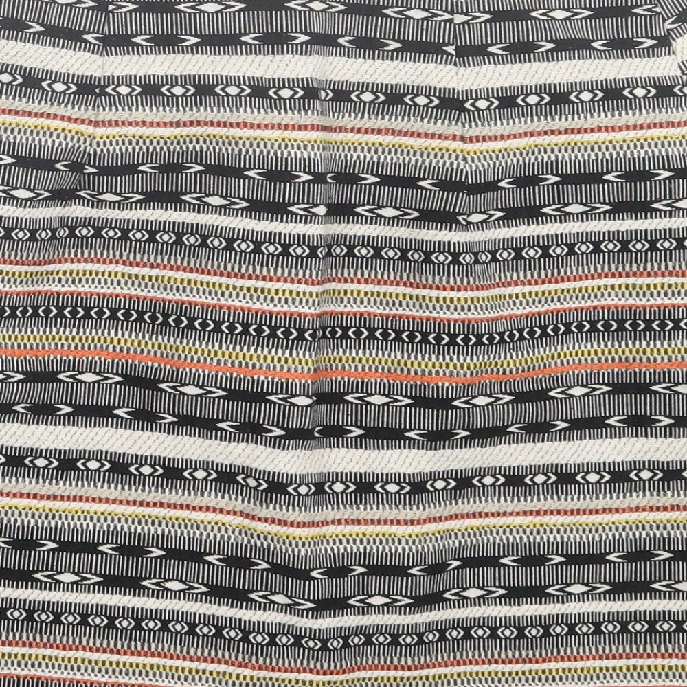 George Womens Multicoloured Geometric Polyester A-Line Skirt Size 8 Zip