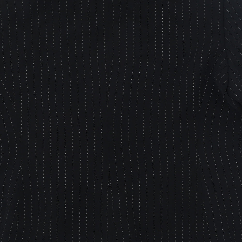 Kasper Womens Black Striped Polyester Jacket Blazer Size 12 - Pockets