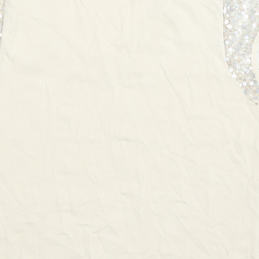 Lakeland Womens Beige Viscose Basic T-Shirt Size 16 V-Neck