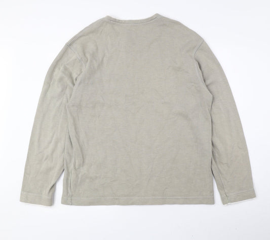 Blue Harbour Mens Green Crew Neck Cotton Pullover Jumper Size S