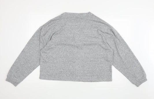 George Womens Grey V-Neck Polyester Cardigan Jumper Size L - Button up