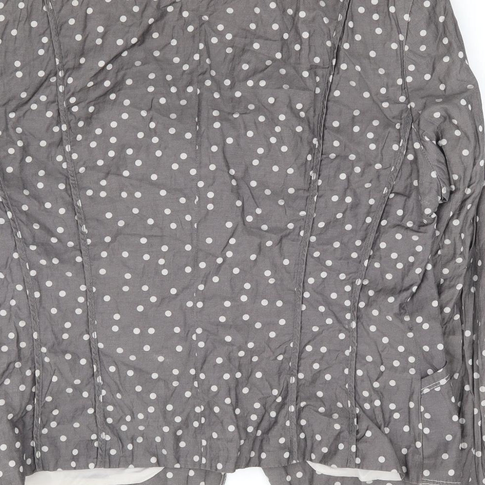 Gerry Weber Womens Grey Polka Dot Jacket Blazer Size 14 Button