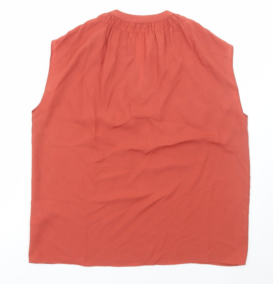 TU Womens Brown Polyester Basic Tank Size 12 V-Neck