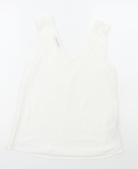 Womens UK Size XS MNG White Basic Tank