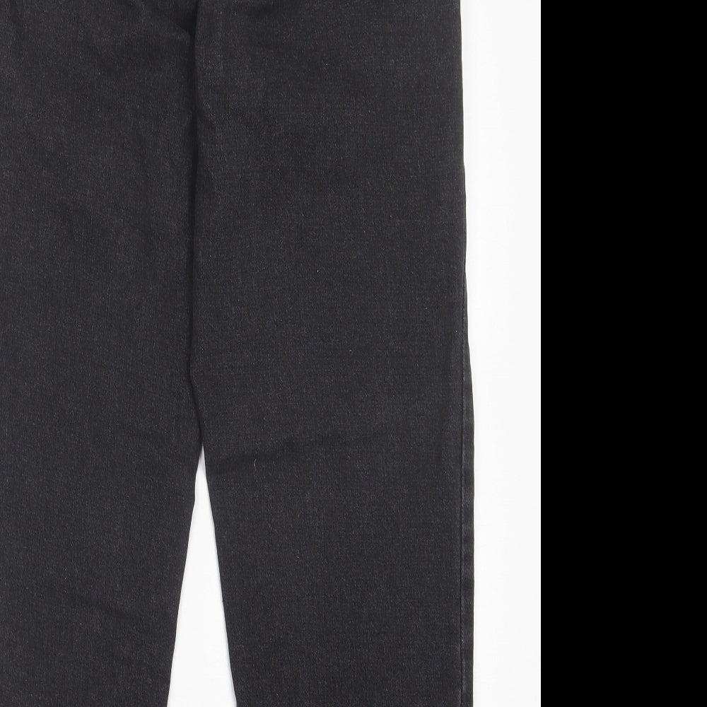 SheIn Womens Black Cotton Mom Jeans Size S L28 in Regular Button