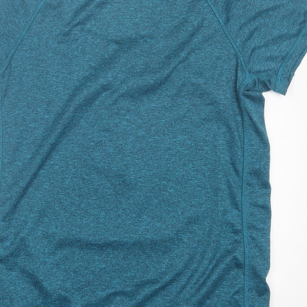 H&M Womens Blue Polyester Basic T-Shirt Size XS Scoop Neck Pullover