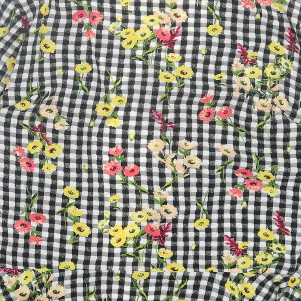 Miss Selfridge Womens Multicoloured Floral Polyester Kimono Blouse Size 6 V-Neck